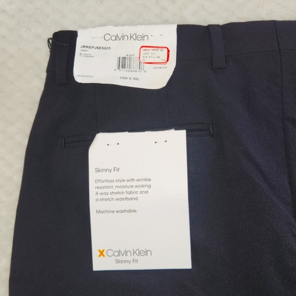 CALVIN KLEIN MENS JERRY BLACK PANTS SIZE W33 L30 NEW WITH TAGS - Picture 9 of 11